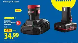 Lidl PARKSIDE Set de 2 batteries + chargeur offre