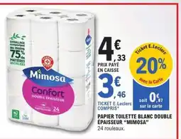 E.Leclerc Papier Toilette Blanc Double Épaisseur 'Mimosa' offre