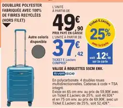 E.Leclerc VALISE À ROULETTES 55CM ENV offre