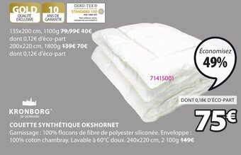 JYSK Couette Synthétique Okshornet offre
