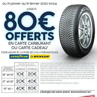 Vulco Good year / dunlop bon plan sur les services des marques good year et dunlop offre