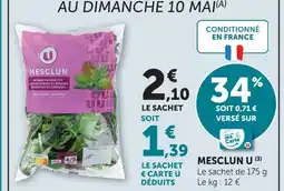 Super U U mesclun offre