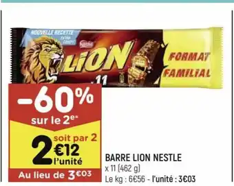 Leader Price Barre Lion Nestle offre