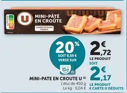 Super U U mini-pâté en croûte offre