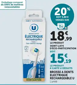 Super U U brosse à dents électrique rechargeable offre