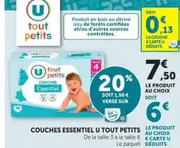 Super U U tout petits couches essentiel offre