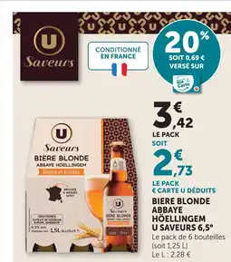 Super U U saveurs bière blonde abbaye hoellingem offre