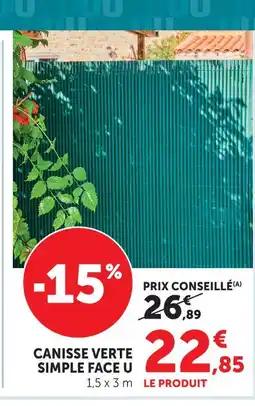 Hyper U U canisse verte simple face offre