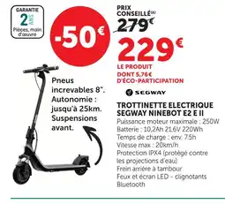 Hyper U Segway trottinette electrique ninebot e2 e ii offre