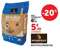 Hyper U Woodstock bois d'allumage 40l offre