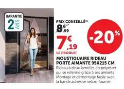 Hyper U Moustiquaire rideau porte aimante 95x215 cm offre