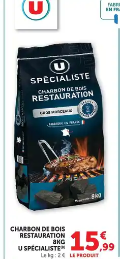 Hyper U U charbon de bois restauration 8kg offre