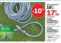 Hyper U U tuyau extensible jusqu'à 15 m offre
