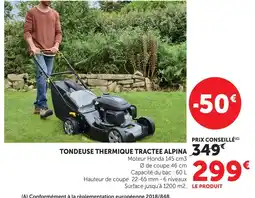 Hyper U Alpina tondeuse thermique tractée offre