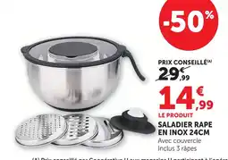 Hyper U Saladier rape en inox 24cm offre