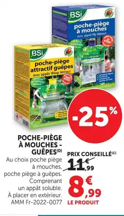 Hyper U Bsi poche-piège mouches - guêpes offre