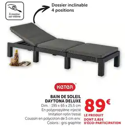 Hyper U Keter bain de soleil daytona deluxe offre
