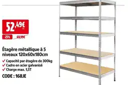 Screwfix Étagère métallique à 5 niveaux 120x60x180cm offre