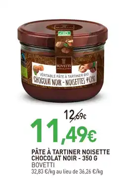 naturéO Bovetti pâte à tartiner noisette chocolat noir - 350 g offre