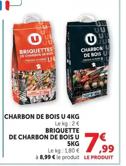 Hyper U U charbon de bois 4 kg offre