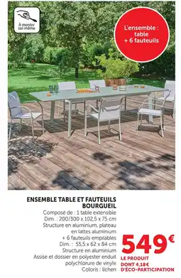 Hyper U Ensemble table et fauteuils bourgueil offre
