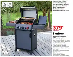 Hyper U Barbecue à gaz hyde 3 sikr offre