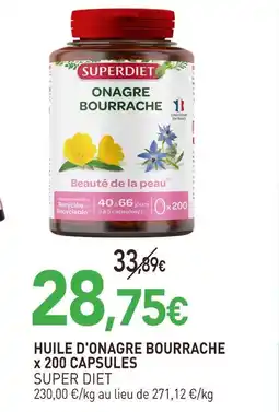 naturéO Super diet huile d'onagre bourrache x 200 capsules offre