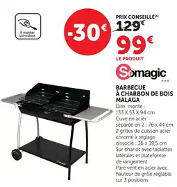 Hyper U Somagic barbecue à charbon de bois malaga offre