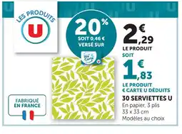 Hyper U U 30 serviettes offre