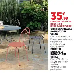 Hyper U Chaise pliante romantique vence offre