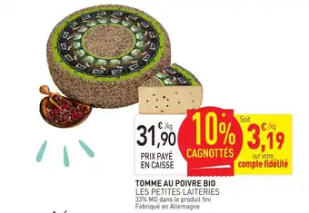 Les petites laiteries tomme au poivre bio