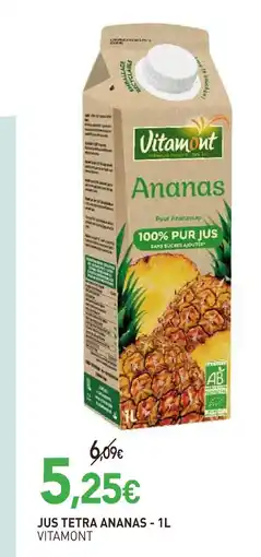naturéO Vitamont jus tetra ananas - 1l offre