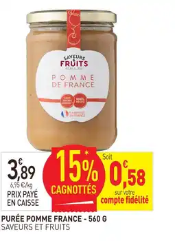 naturéO Saveurs et fruits purée pomme france- 560 g offre