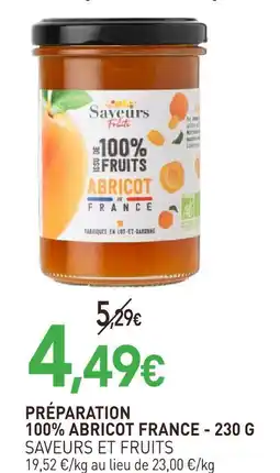 naturéO Saveurs et fruits préparation 100% abricot france offre