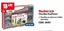Screwfix Fisher chevilles duopower offre