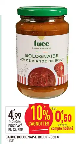 naturéO Luce sauce bolognaise bœuf offre