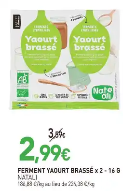 naturéO Natali ferment yaourt brassé 2 x 16 g offre
