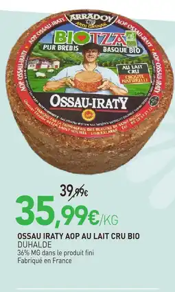 naturéO Duhalde ossau iraty aop au lait cru bio offre