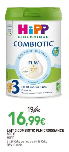 naturéO Hipp lait 3 combiotic flm croissance offre