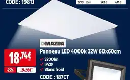 Screwfix Mazda panneau led 4000k 32w 60x60cm offre