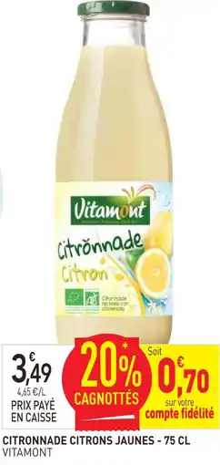 naturéO Vitamont citronnade citrons jaunes offre