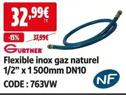 Screwfix Gurtner flexible inox gaz naturel offre