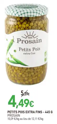 naturéO Prosain petits pois extra fins - 445 g offre