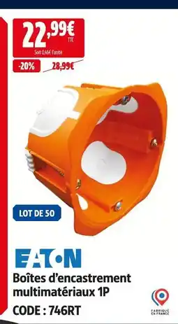 Screwfix Eaton boîtes d'encastrement multimatériaux 1p offre