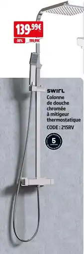 Screwfix Swirl colonne de douche chromée à mitigeur thermostatique offre