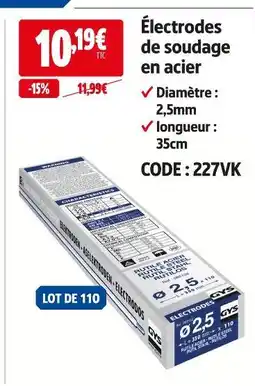 Screwfix Gys électrodes de soudage en acier offre