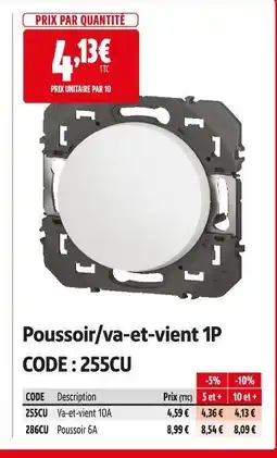 Screwfix Poussoir/va-et-vient 1p offre