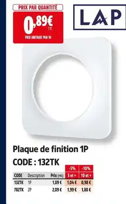 Screwfix Lap plaque de finition 1p offre