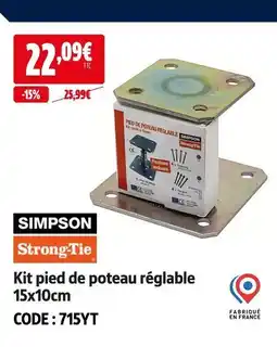 Screwfix Kit pied de poteau réglable offre