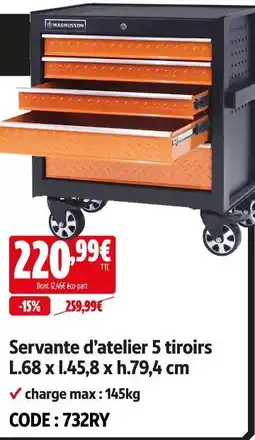 Screwfix Servante d'atelier 5 tiroirs offre